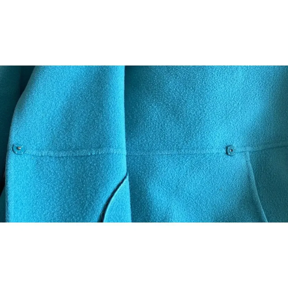 Eileen Fisher Double Breasted Wool Cashmere Blend Blazer Size M Green * Flaw* - Picture 8 of 11